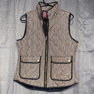 Women's Herringbone Vest with Gold Accents